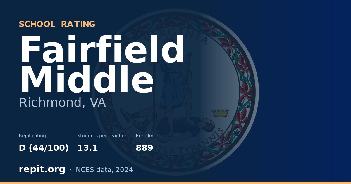 Fairfield Middle, Richmond, VA — Repit school rating D (44/100)