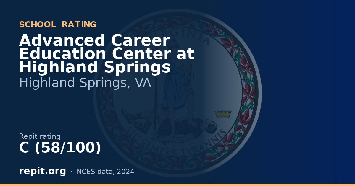 Advanced Career Education Center at Highland Springs, Highland Springs, VA — Repit school rating C (58/100)