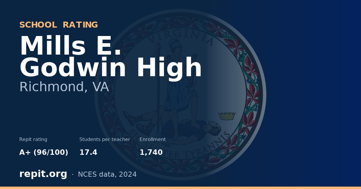 Mills E. Godwin High, Richmond, VA — Repit school rating A+ (96/100)