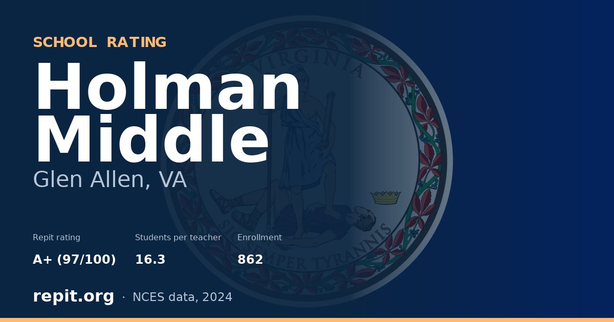 Holman Middle, Glen Allen, VA — Repit school rating A+ (97/100)