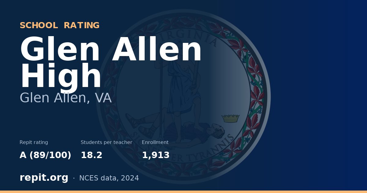 Glen Allen High, Glen Allen, VA — Repit school rating A (89/100)