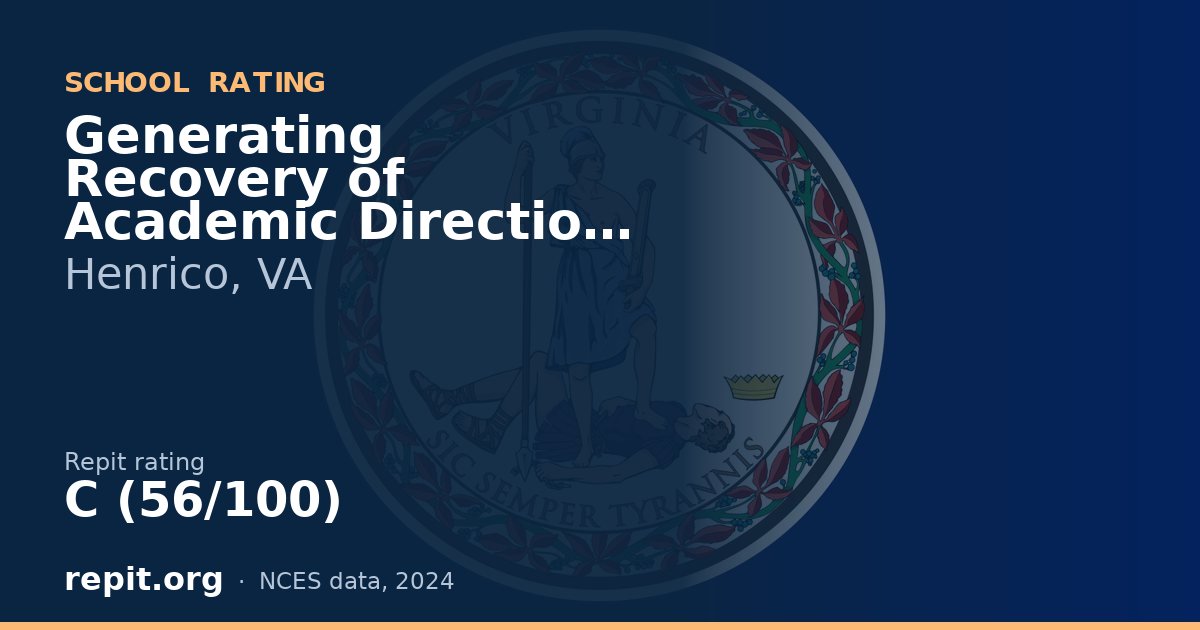 Generating Recovery of Academic Direction (GRAD), Henrico, VA — Repit school rating C (56/100)