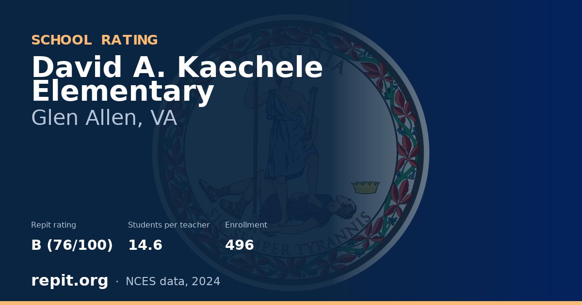 David A. Kaechele Elementary, Glen Allen, VA — Repit school rating B (76/100)