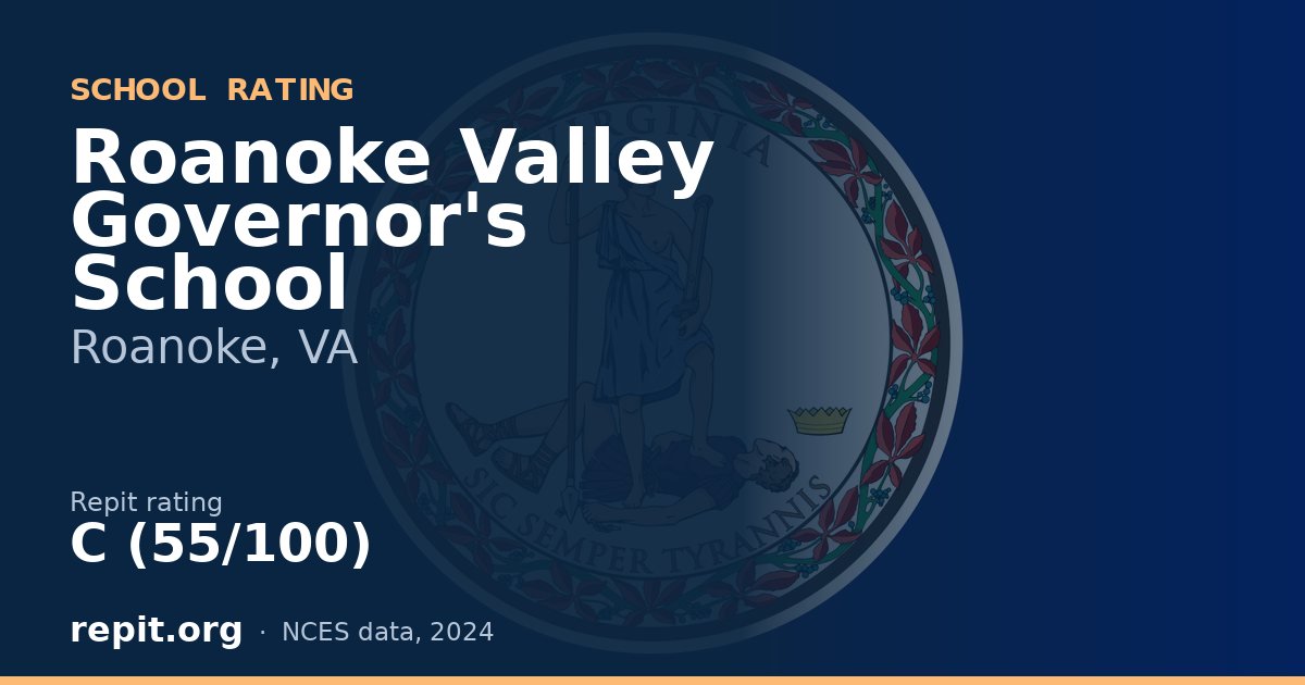 Roanoke Valley Governor's School, Roanoke, VA — Repit school rating C (55/100)