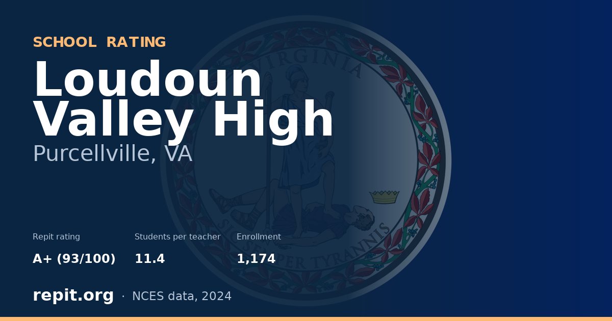 Loudoun Valley High, Purcellville, VA — Repit school rating A+ (93/100)