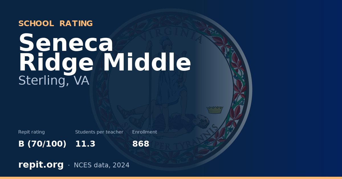 Seneca Ridge Middle, Sterling, VA — Repit school rating B (70/100)