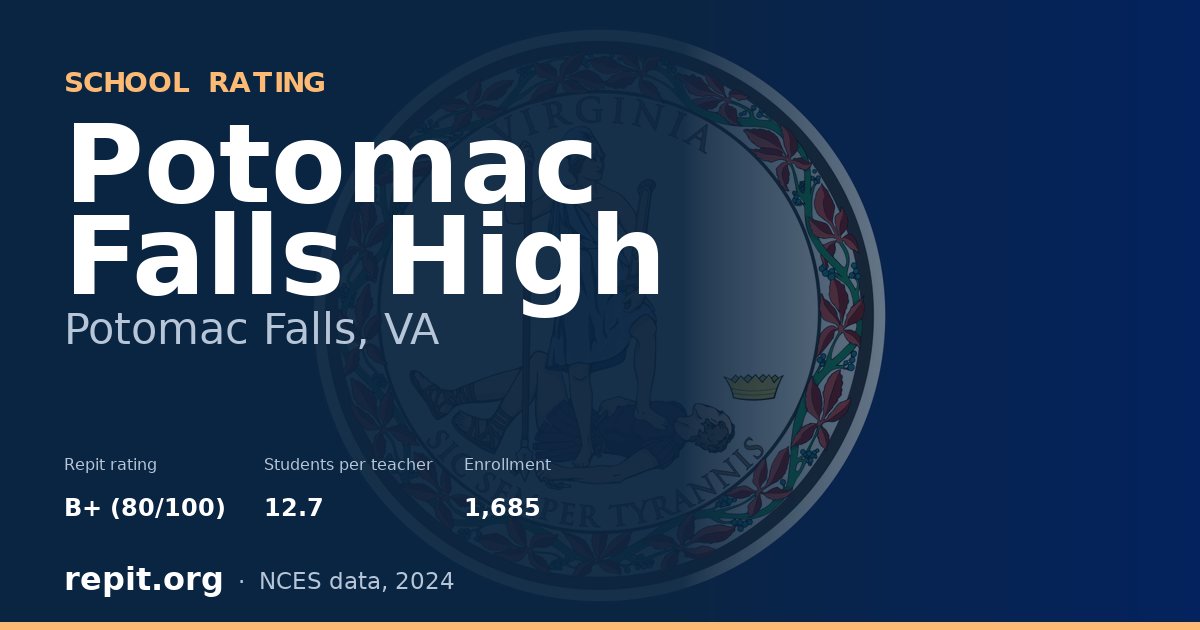 Potomac Falls High, Potomac Falls, VA — Repit school rating B+ (80/100)