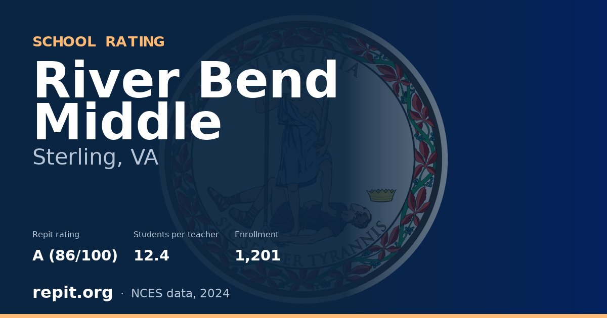 River Bend Middle, Sterling, VA — Repit school rating A (86/100)