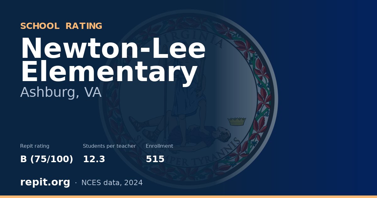 Newton-Lee Elementary, Ashburg, VA — Repit school rating B (75/100)