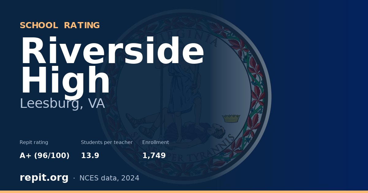 Riverside High, Leesburg, VA — Repit school rating A+ (96/100)