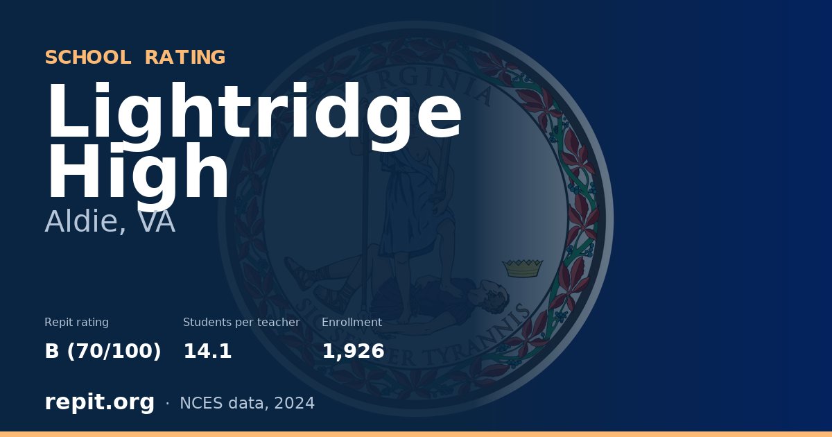 Lightridge High, Aldie, VA — Repit school rating B (70/100)
