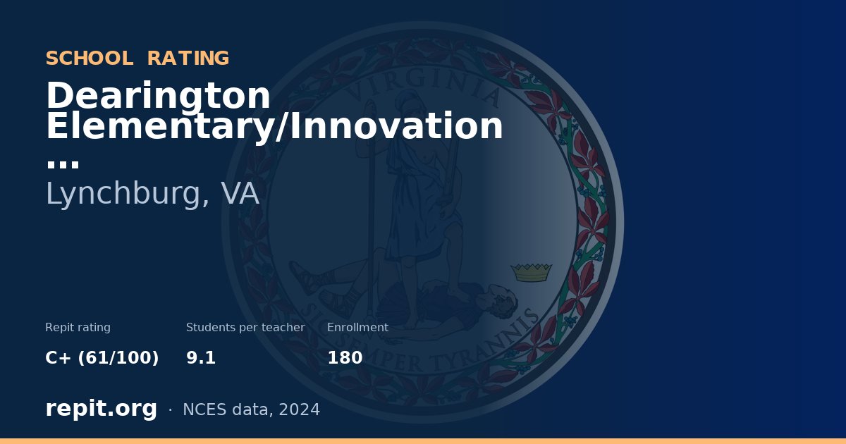 Dearington Elementary/Innovation, Lynchburg, VA — Repit school rating C+ (61/100)