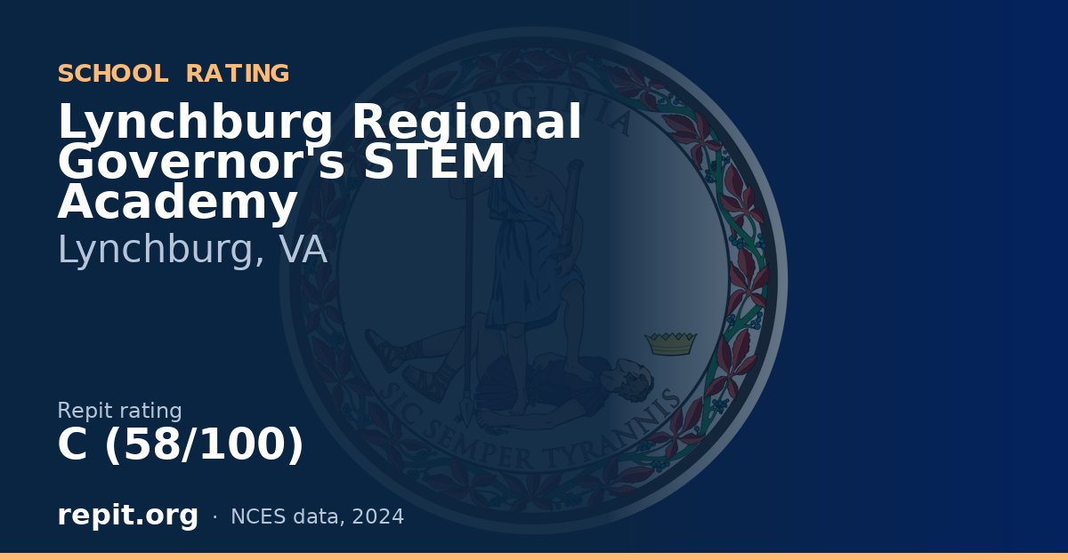 Lynchburg Regional Governor's STEM Academy, Lynchburg, VA — Repit school rating C (58/100)