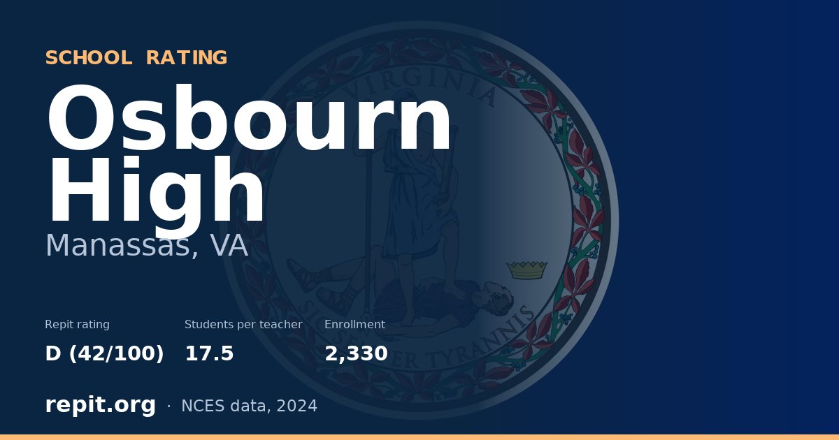 Osbourn High, Manassas, VA — Repit school rating D (42/100)