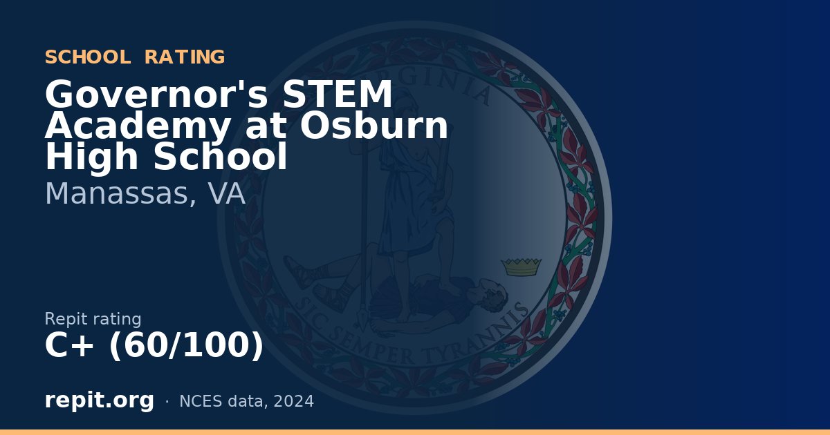 Governor's STEM Academy at Osburn High School, Manassas, VA — Repit school rating C+ (60/100)