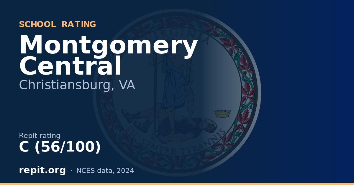 Montgomery Central, Christiansburg, VA — Repit school rating C (56/100)