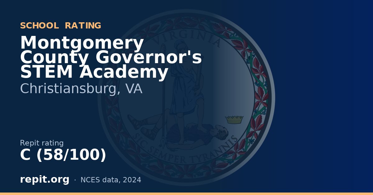 Montgomery County Governor's STEM Academy, Christiansburg, VA — Repit school rating C (58/100)