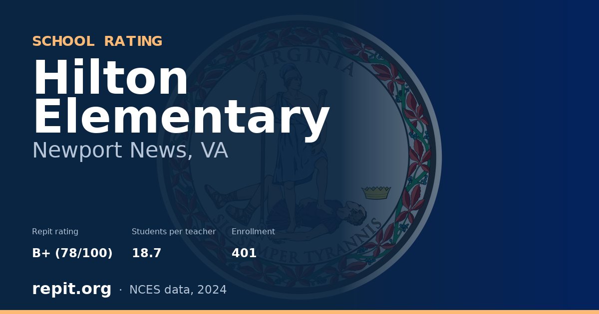 Hilton Elementary, Newport News, VA — Repit school rating B+ (78/100)