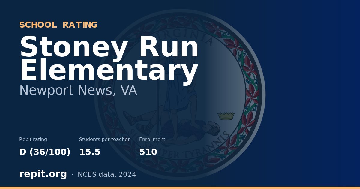 Stoney Run Elementary, Newport News, VA — Repit school rating D (36/100)