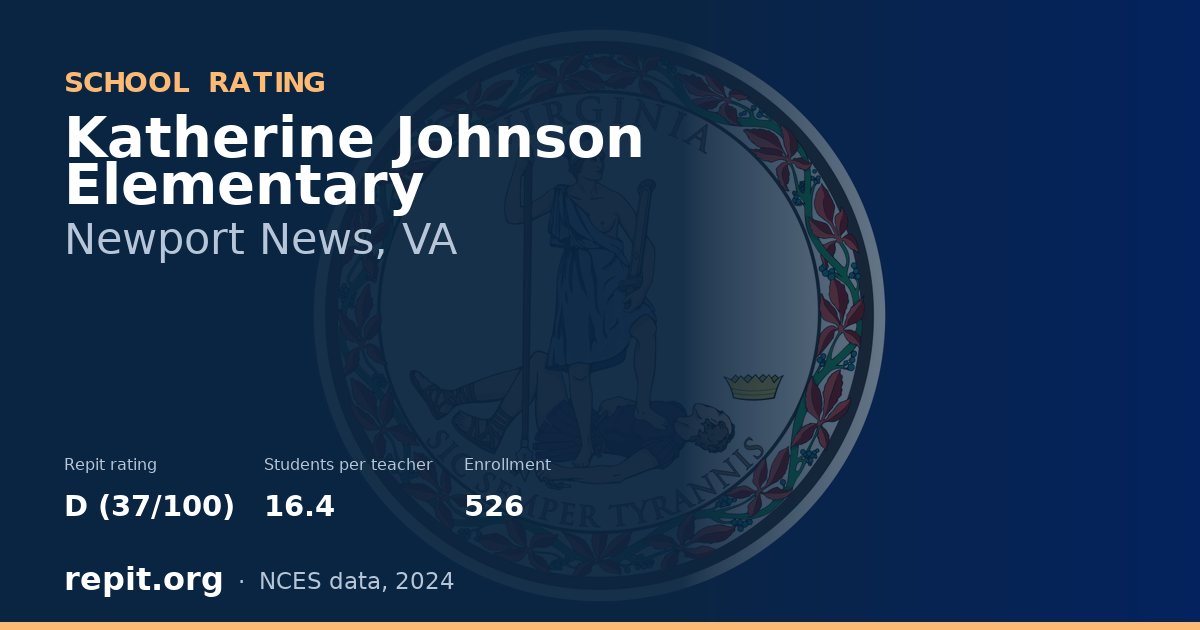 Katherine Johnson Elementary, Newport News, VA — Repit school rating D (37/100)