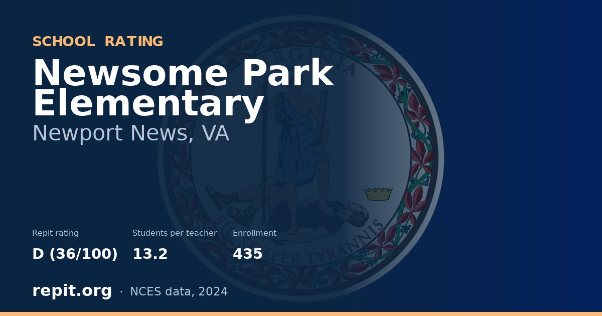 Newsome Park Elementary, Newport News, VA — Repit school rating D (36/100)