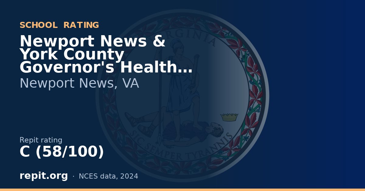 Newport News & York County Governor's Health Science Academy, Newport News, VA — Repit school rating C (58/100)