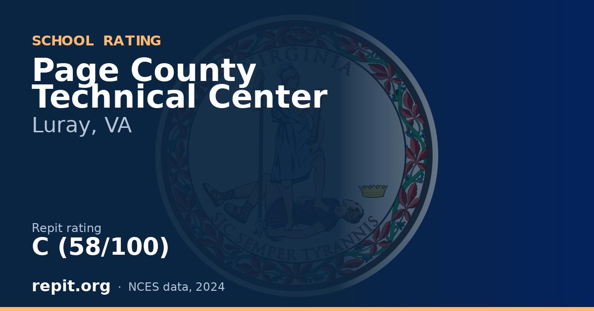 Page County Technical Center, Luray, VA — Repit school rating C (58/100)