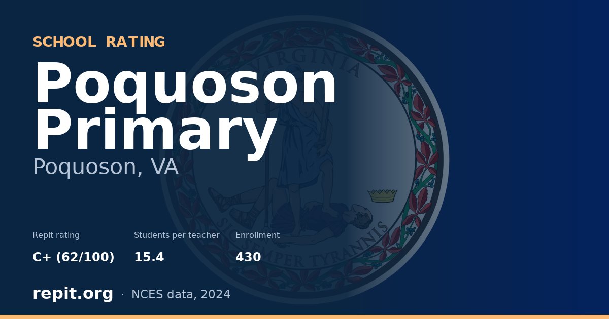 Poquoson Primary, Poquoson, VA — Repit school rating C+ (62/100)