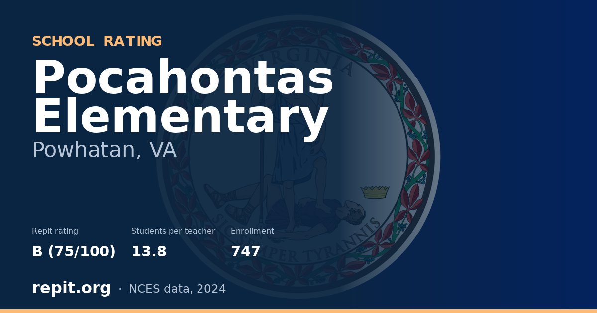 Pocahontas Elementary, Powhatan, VA — Repit school rating B (75/100)