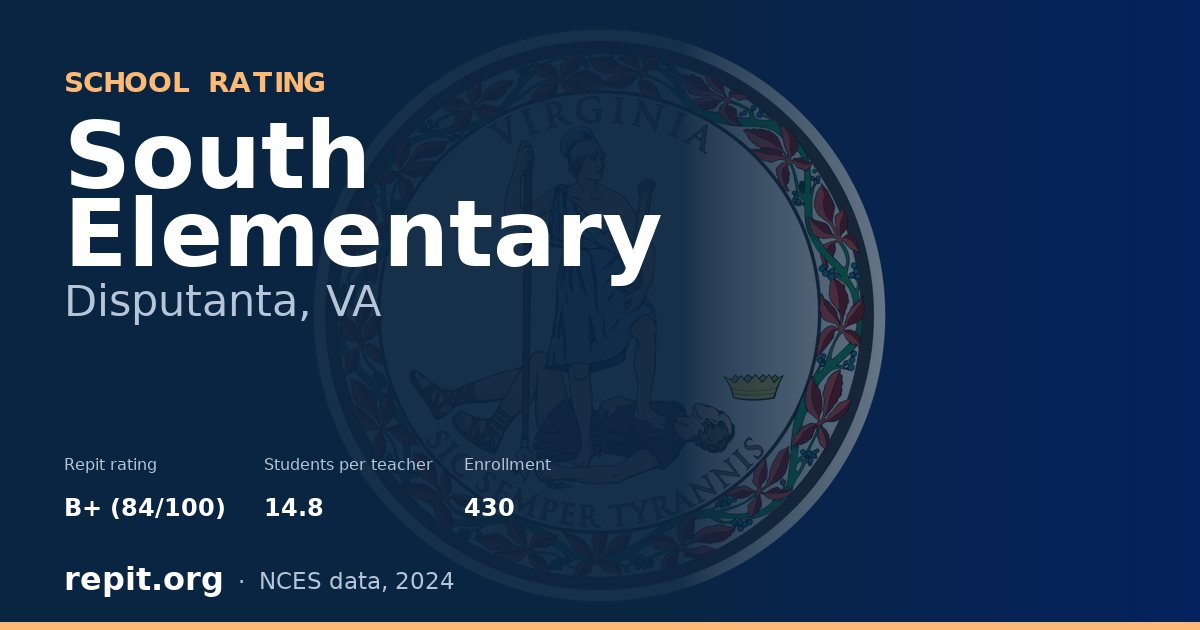 South Elementary, Disputanta, VA — Repit school rating B+ (84/100)