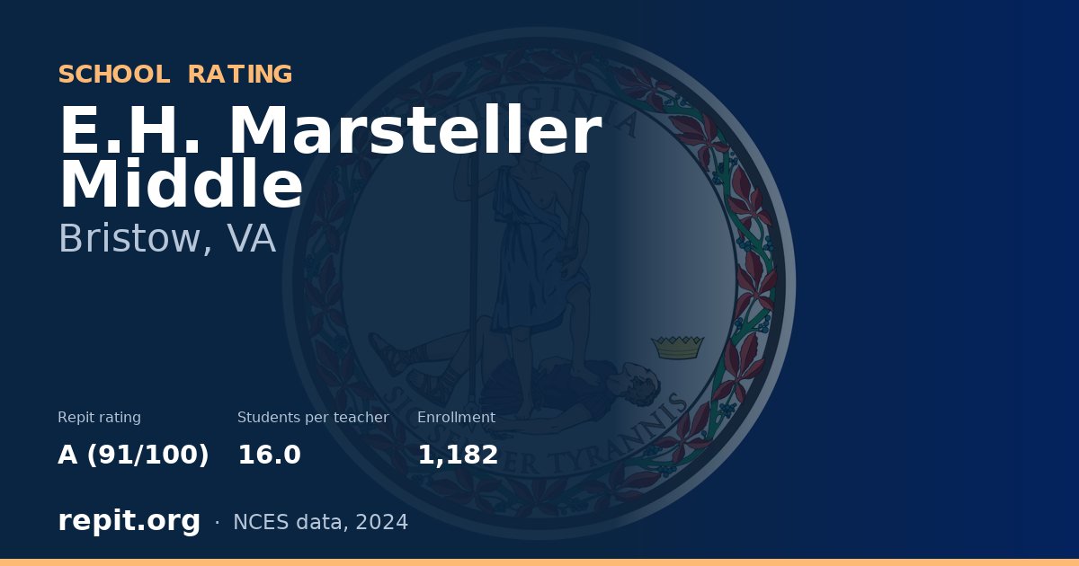 E.H. Marsteller Middle, Bristow, VA — Repit school rating A (91/100)