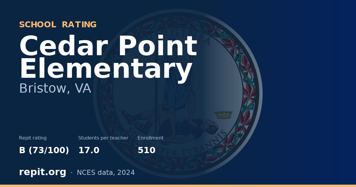 Cedar Point Elementary, Bristow, VA — Repit school rating B (73/100)