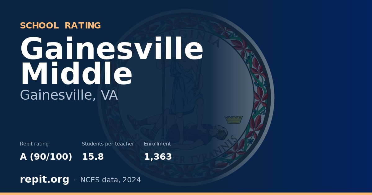 Gainesville Middle, Gainesville, VA — Repit school rating A (90/100)