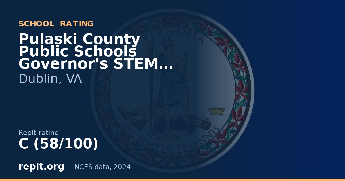 Pulaski County Public Schools Governor's STEM Academy, Dublin, VA — Repit school rating C (58/100)