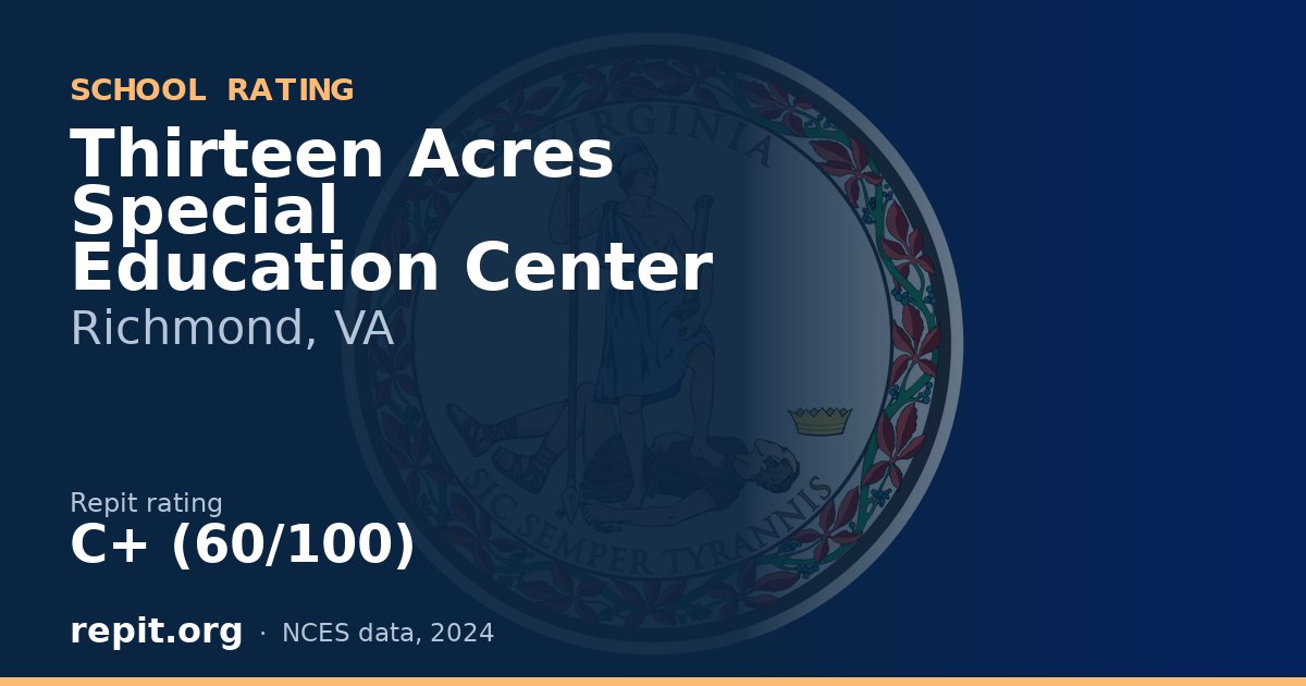 Thirteen Acres Special Education Center, Richmond, VA — Repit school rating C+ (60/100)