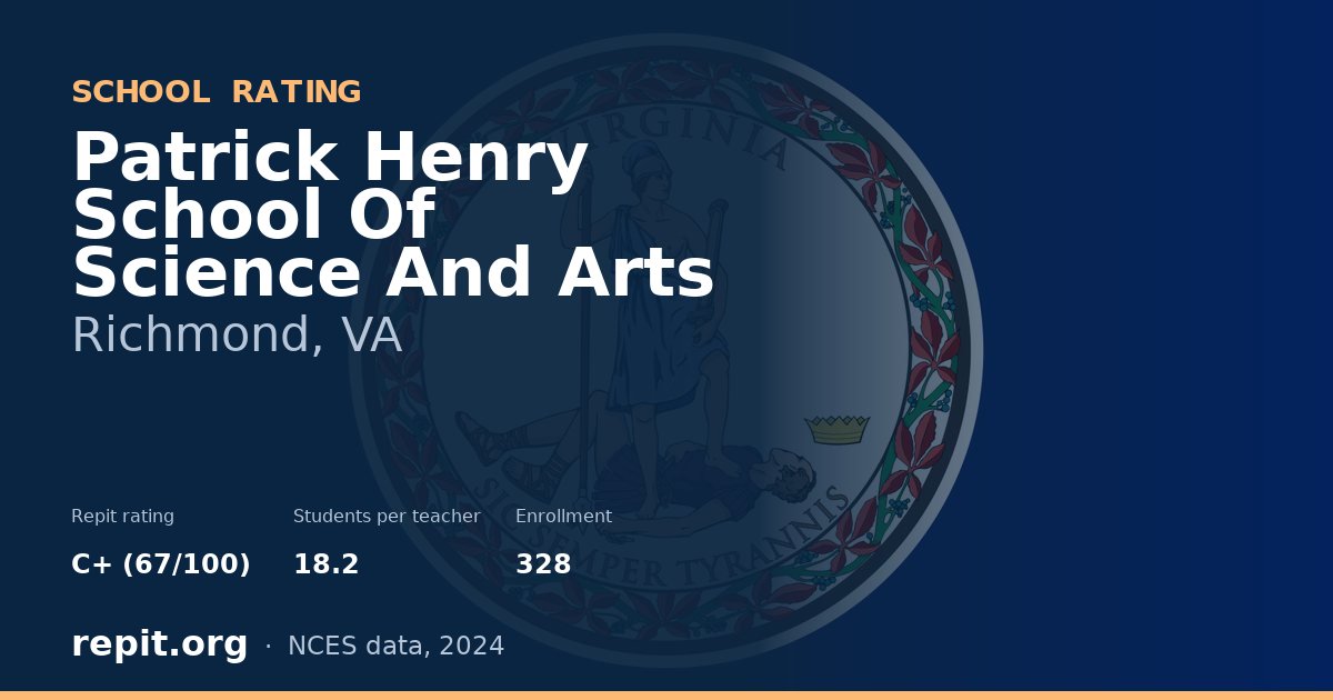 Patrick Henry School Of Science And Arts, Richmond, VA — Repit school rating C+ (67/100)