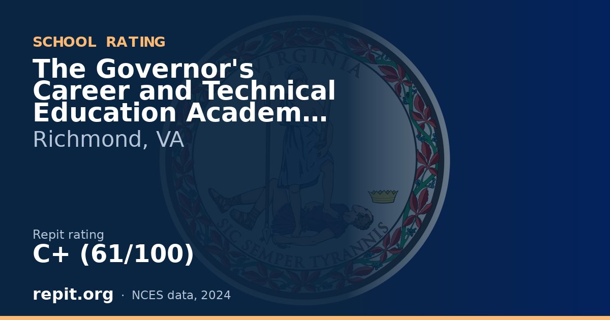 The Governor's Career and Technical Education Academy for ST, Richmond, VA — Repit school rating C+ (61/100)