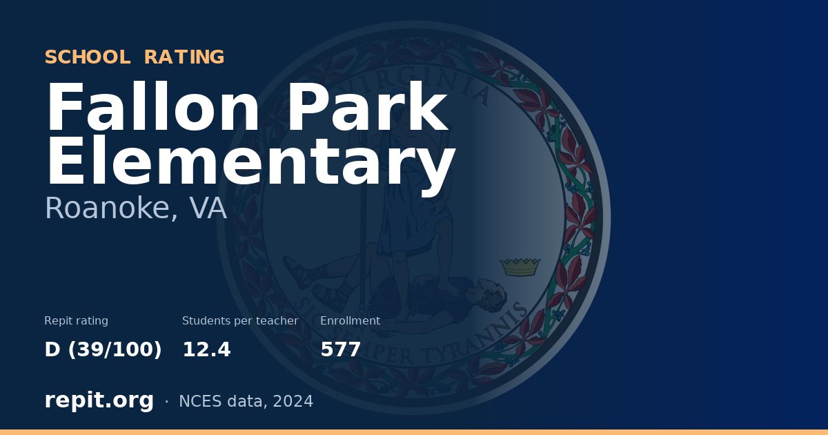 Fallon Park Elementary, Roanoke, VA — Repit school rating D (39/100)