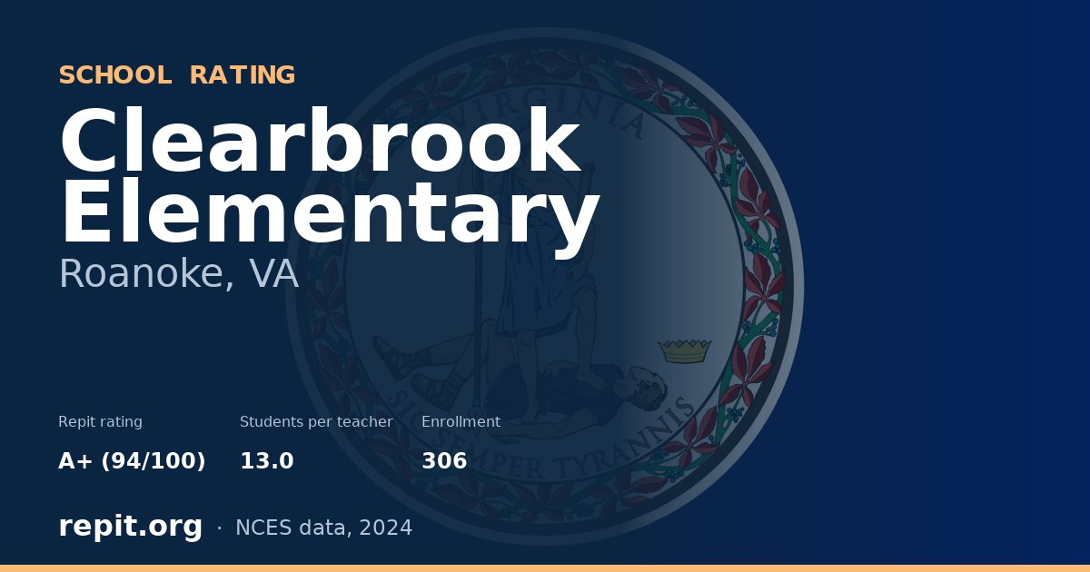 Clearbrook Elementary, Roanoke, VA — Repit school rating A+ (94/100)