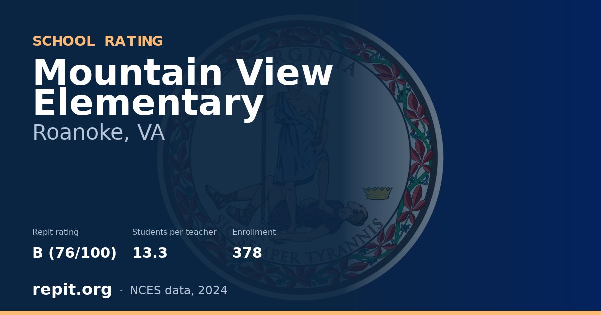 Mountain View Elementary, Roanoke, VA — Repit school rating B (76/100)