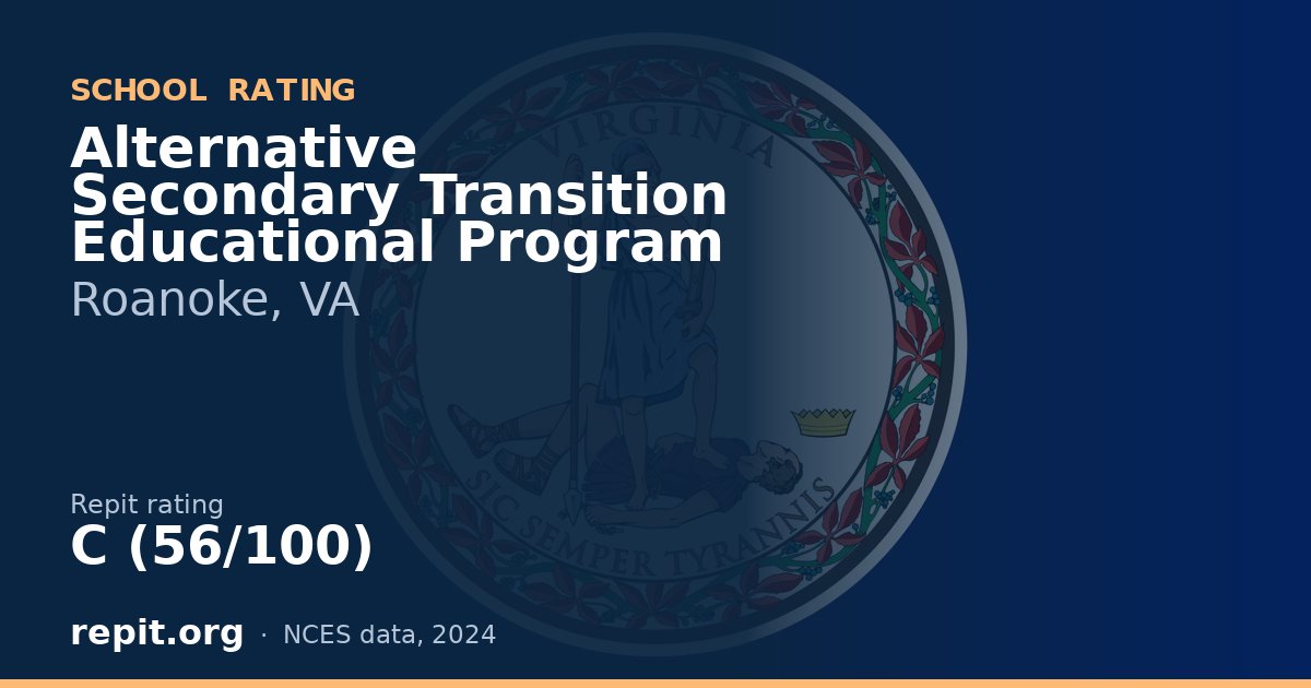 Alternative Secondary Transition Educational Program, Roanoke, VA — Repit school rating C (56/100)