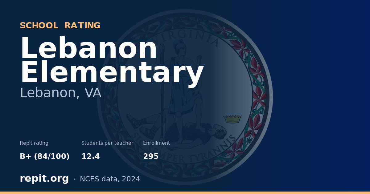 Lebanon Elementary, Lebanon, VA — Repit school rating B+ (84/100)