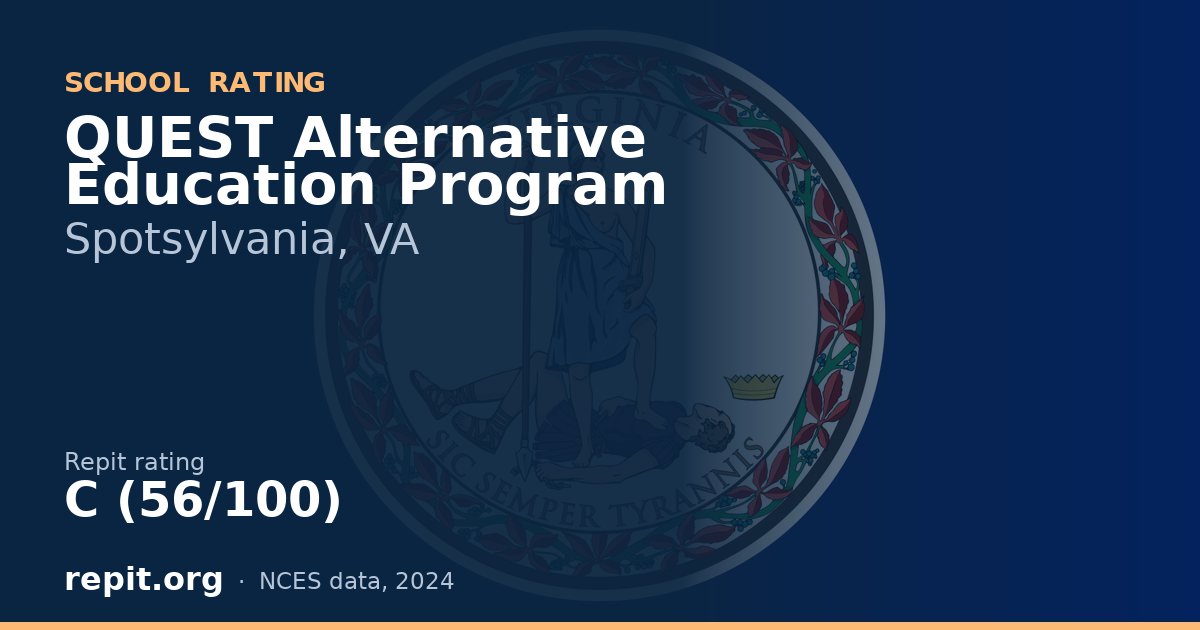 QUEST Alternative Education Program, Spotsylvania, VA — Repit school rating C (56/100)