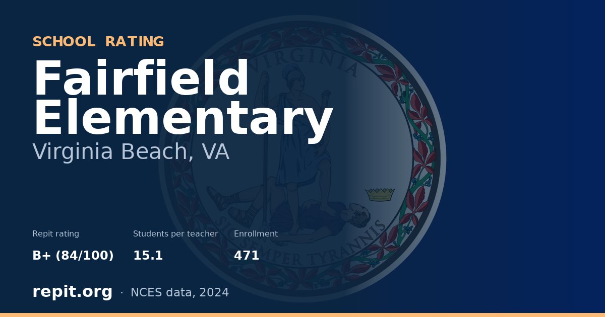 Fairfield Elementary, Virginia Beach, VA — Repit school rating B+ (84/100)