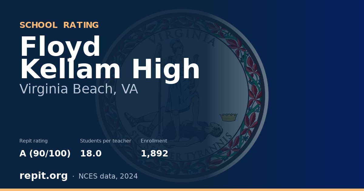 Floyd Kellam High, Virginia Beach, VA — Repit school rating A (90/100)