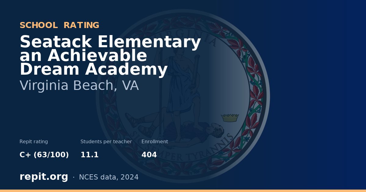 Seatack Elementary an Achievable Dream Academy, Virginia Beach, VA — Repit school rating C+ (63/100)