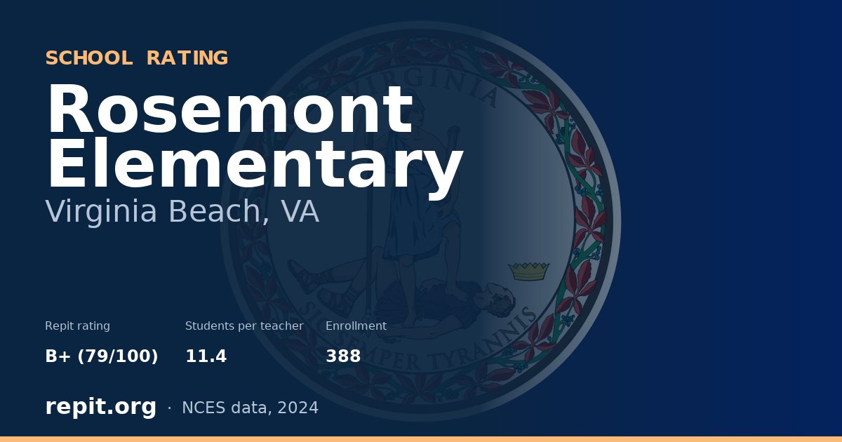 Rosemont Elementary, Virginia Beach, VA — Repit school rating B+ (79/100)
