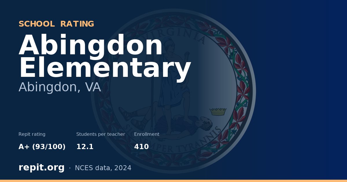 Abingdon Elementary, Abingdon, VA — Repit school rating A+ (93/100)