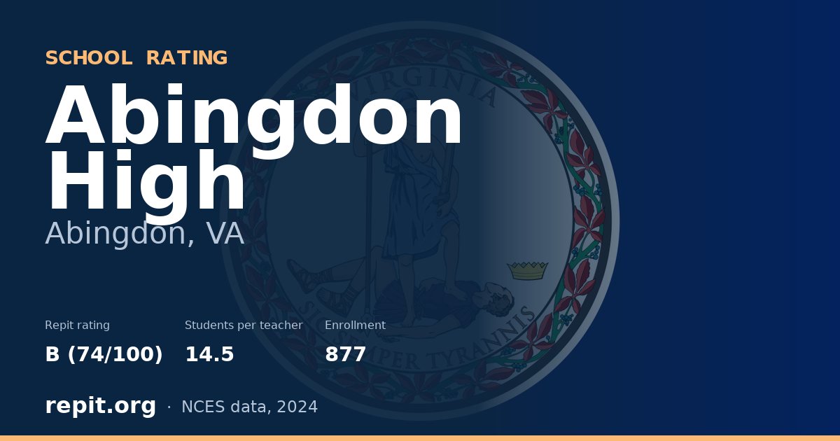 Abingdon High, Abingdon, VA — Repit school rating B (74/100)