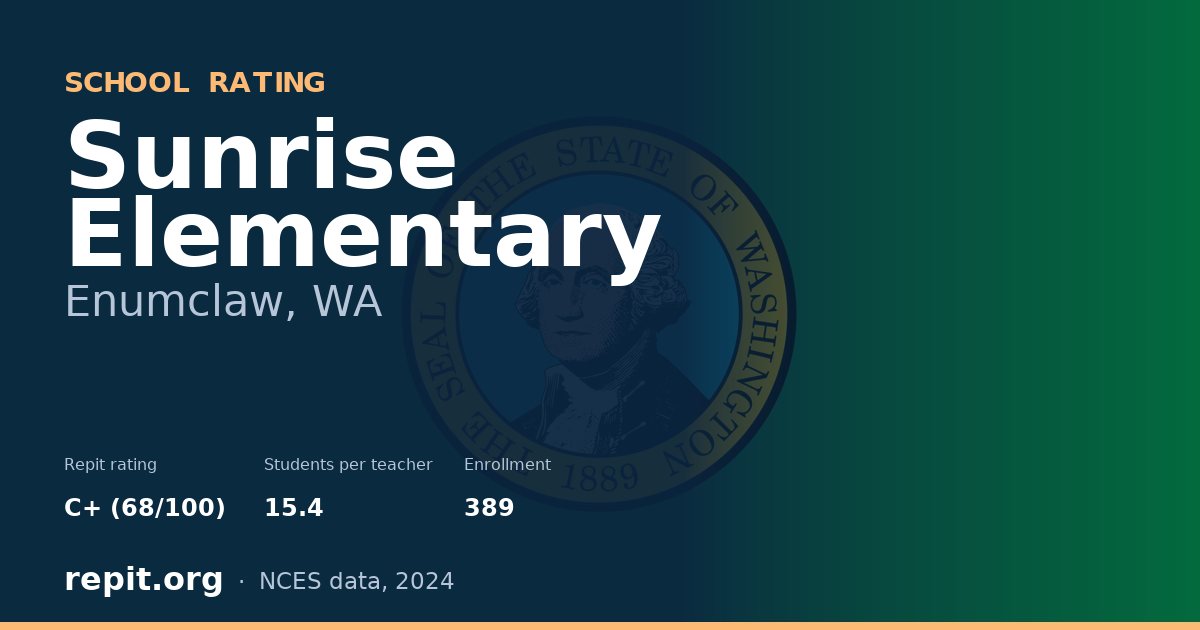 Sunrise Elementary, Enumclaw, WA — Repit school rating C+ (68/100)